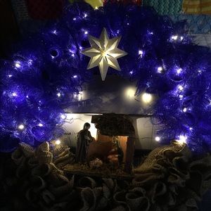 Nativity Scene Wreath. Handmade